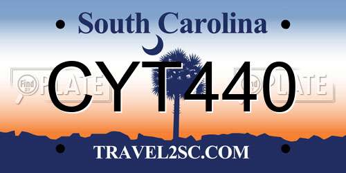 CYT440 South Carolina License Plate