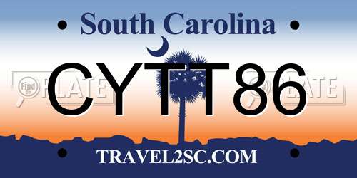 CYTT86 South Carolina License Plate