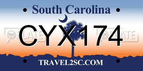 CYX174 South Carolina License Plate