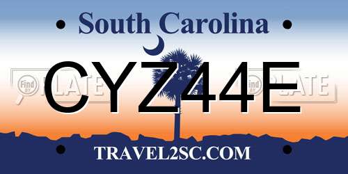 CYZ44E South Carolina License Plate