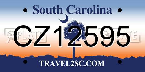 CZ12595 South Carolina License Plate