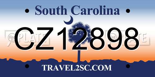 CZ12898 South Carolina License Plate