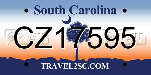 CZ17595 South Carolina License Plate