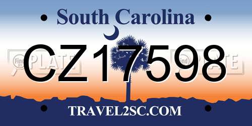 CZ17598 South Carolina License Plate