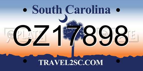 CZ17898 South Carolina License Plate