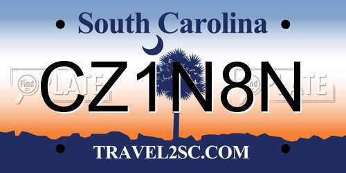 CZ1N8N South Carolina License Plate