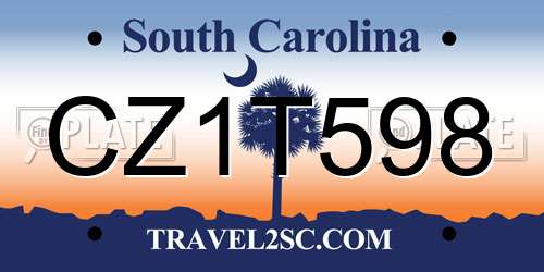 CZ1T598 South Carolina License Plate