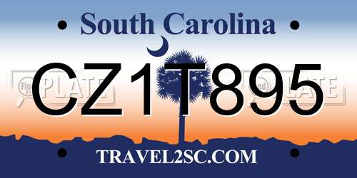 CZ1T895 South Carolina License Plate
