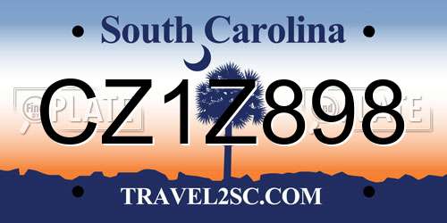 CZ1Z898 South Carolina License Plate