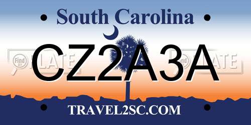 CZ2A3A South Carolina License Plate