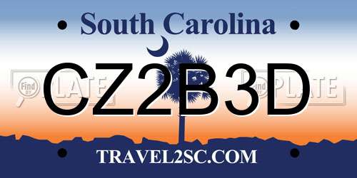 CZ2B3D South Carolina License Plate