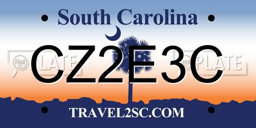 CZ2E3C South Carolina License Plate