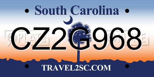 CZ2G968 South Carolina License Plate