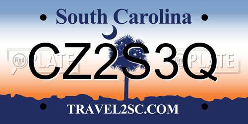 CZ2S3Q South Carolina License Plate