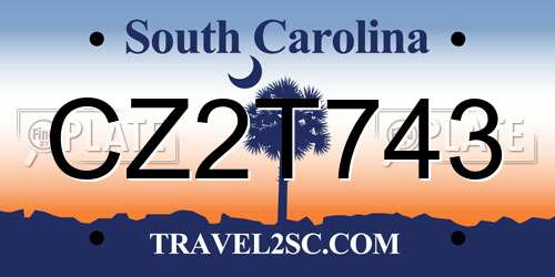 CZ2T743 South Carolina License Plate