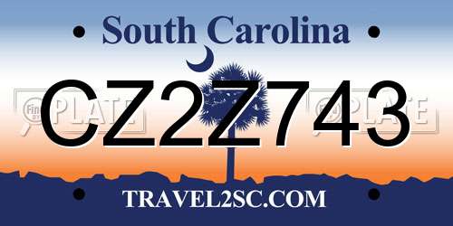 CZ2Z743 South Carolina License Plate