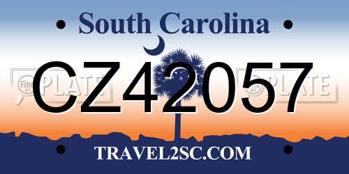 CZ42057 South Carolina License Plate