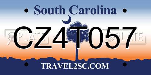CZ4T057 South Carolina License Plate