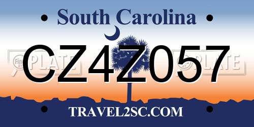 CZ4Z057 South Carolina License Plate
