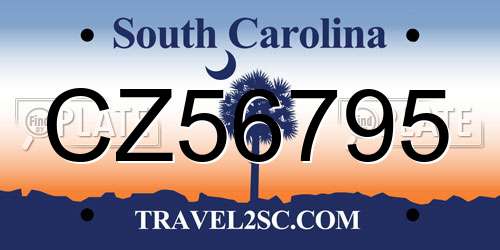 CZ56795 South Carolina License Plate