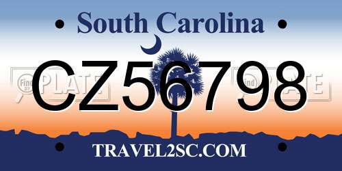 CZ56798 South Carolina License Plate