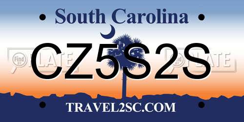 CZ5S2S South Carolina License Plate
