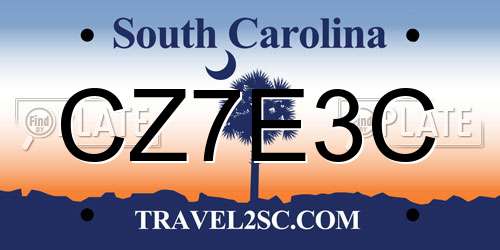 CZ7E3C South Carolina License Plate