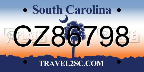 CZ86798 South Carolina License Plate