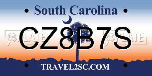 CZ8B7S South Carolina License Plate