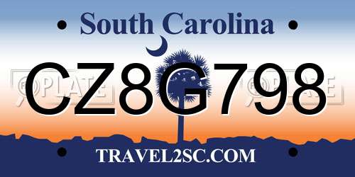 CZ8G798 South Carolina License Plate