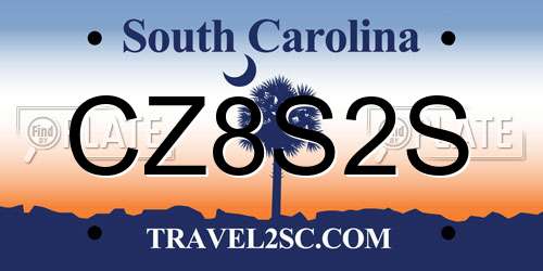 CZ8S2S South Carolina License Plate