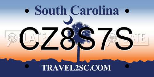 CZ8S7S South Carolina License Plate