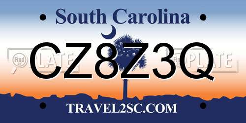 CZ8Z3Q South Carolina License Plate