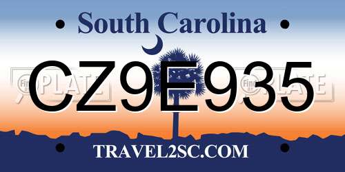 CZ9E935 South Carolina License Plate