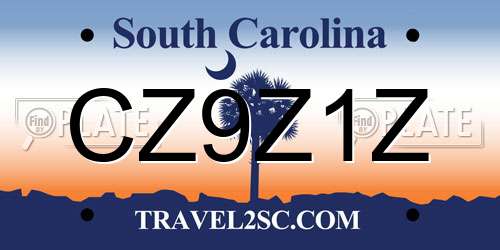 CZ9Z1Z South Carolina License Plate