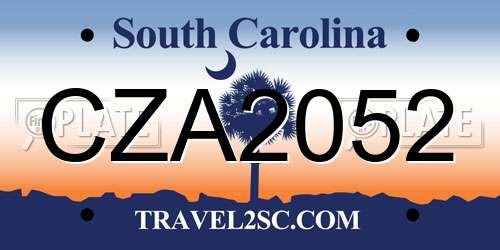 CZA2052 South Carolina License Plate