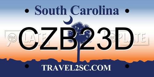 CZB23D South Carolina License Plate