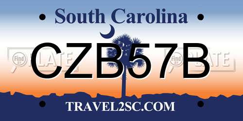 CZB57B South Carolina License Plate