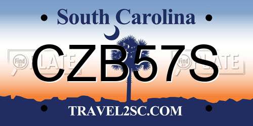 CZB57S South Carolina License Plate
