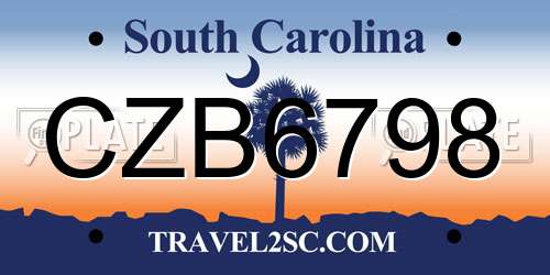 CZB6798 South Carolina License Plate