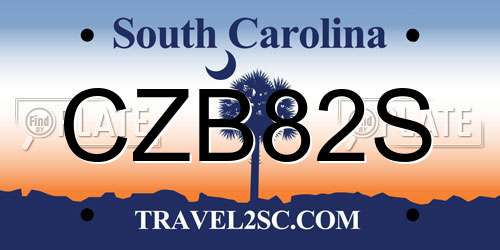 CZB82S South Carolina License Plate