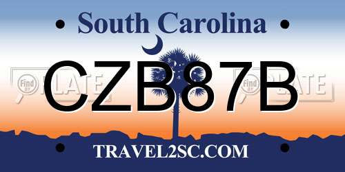 CZB87B South Carolina License Plate