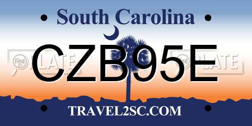 CZB95E South Carolina License Plate