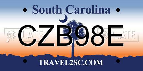 CZB98E South Carolina License Plate