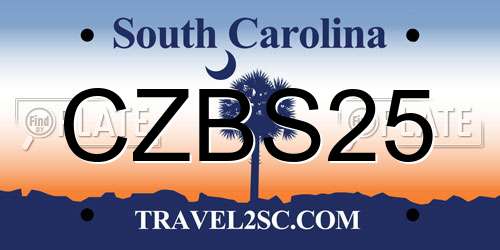 CZBS25 South Carolina License Plate