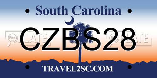 CZBS28 South Carolina License Plate