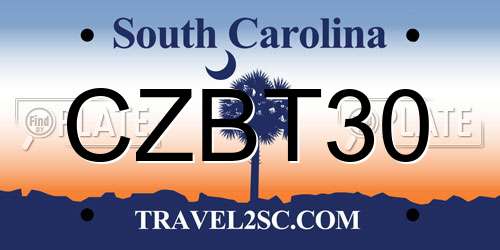 CZBT30 South Carolina License Plate