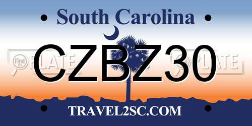 CZBZ30 South Carolina License Plate