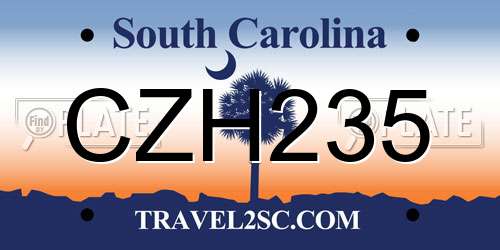 CZH235 South Carolina License Plate