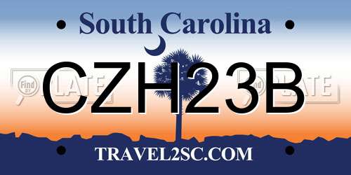 CZH23B South Carolina License Plate